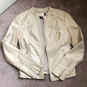 Women’s Express beige/tan faux leather jacket XS